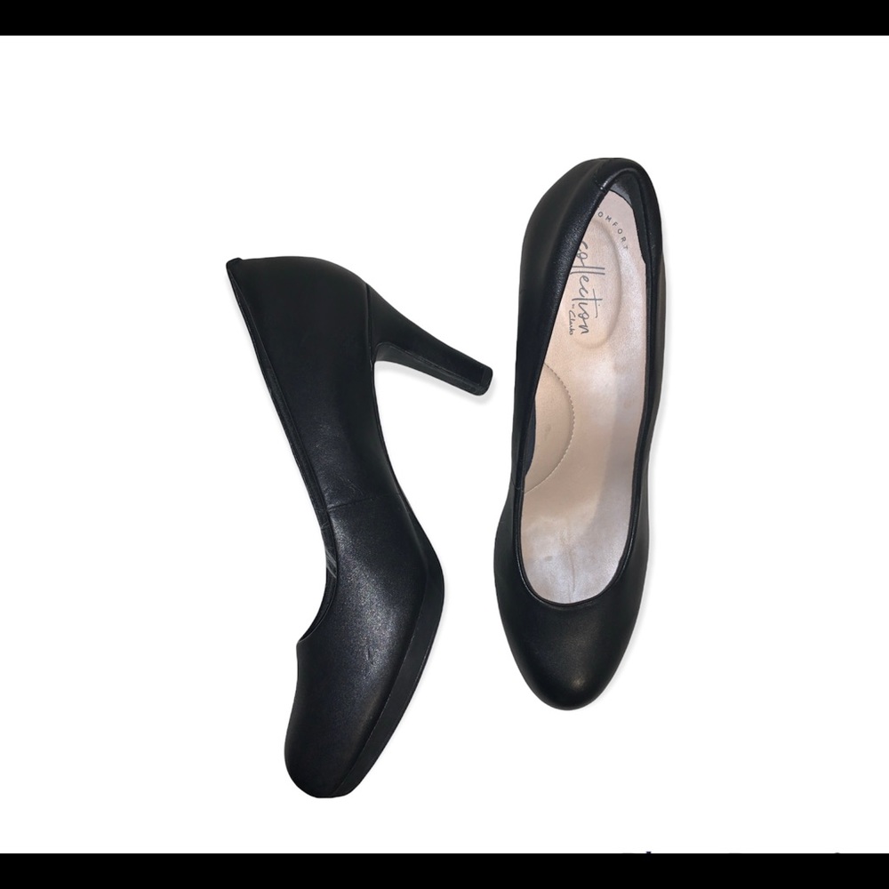 NWOT Clarks Collection Black platform heel Shoe Size:9.5